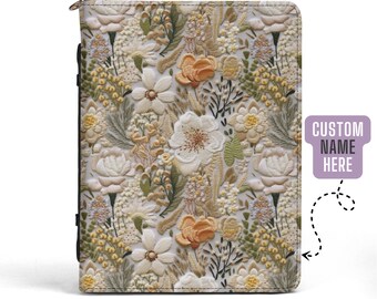 thumbnail image 2 of Vintage Floral Womens Bible Cover Leather Bible Case For Women Girls 2 of 10
