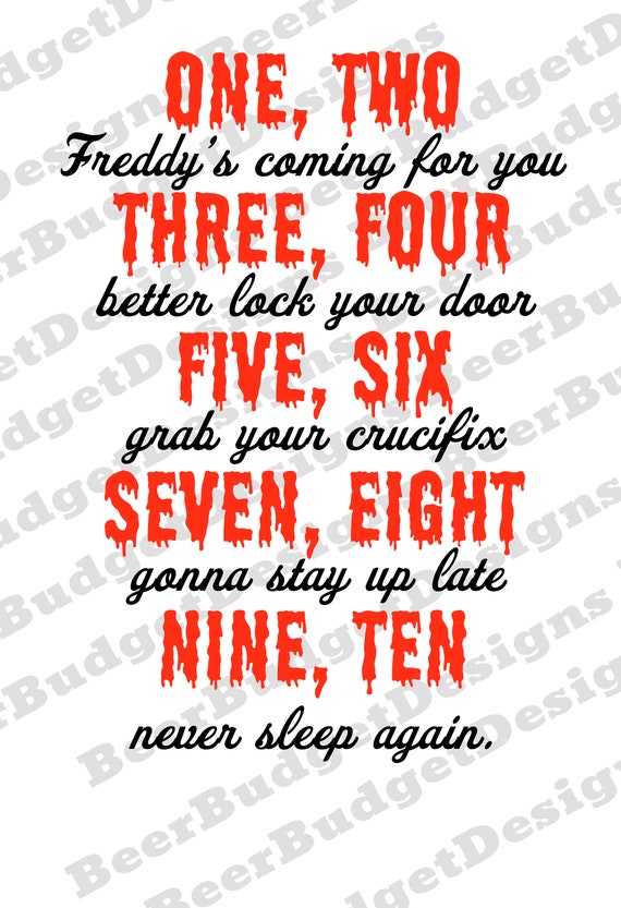 1 2 Freddy Coming For You Lyrics Freddy Krueger Song Lyrics 1 2 Freddys Coming