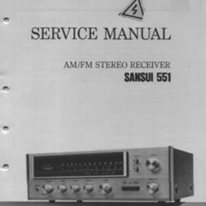 SANSUI 551 AM/FMステレオレシーバー サービスマニュアル（英語）