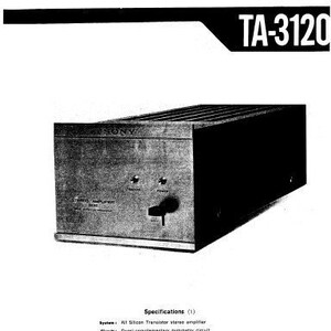 SONY Ta-3120 Servicing Guide Stereo Power Amplifier in English. MORE MANUALS @ themanualsservice dot com