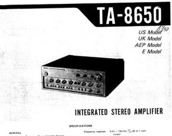 SONY Ta-8650 Service Manual Integrated Stereo Amplifier in English. MORE MANUALS @ themanualsservice dot com
