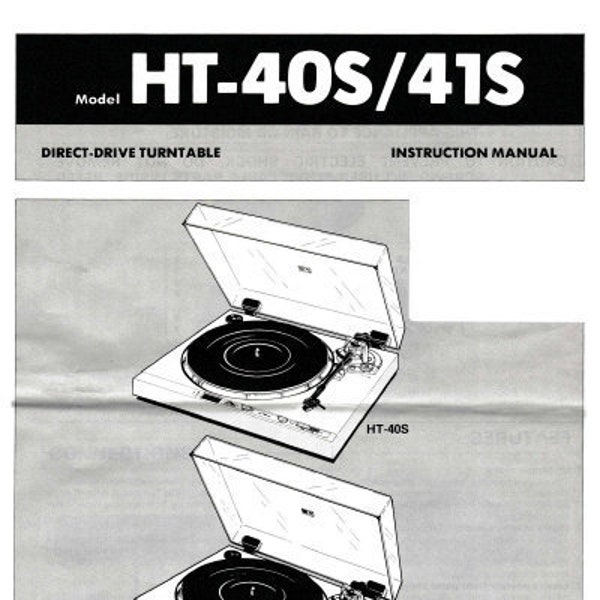 HITACHI HT-40S HT-41S Instruction Manual Direct Drive Turntable in English