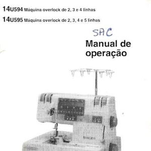 SINGER 14U594 14U595 Manual De Operacao Maquina De Costura Portugues