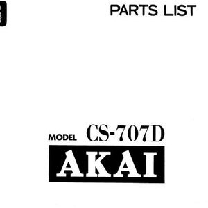 AKAI CS-707D Service Manual Stereo Cassette Deck including Pcbs Schematic Diagram and Parts List in ENGLISH