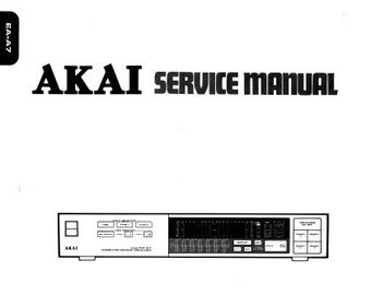 AKAI EA-A7 Computer Grafik-Equalizer Serviceanleitung (Englisch)