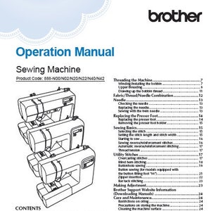 BROTHER CP100X Operation Manual Sewing Machine in ENGLISH