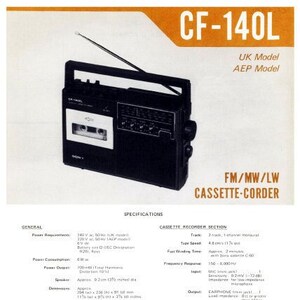 SONY CF-140L Cassette Corder Service Manual (English)