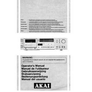 AKAI GX-F44R Operators Manual inc conn diags and trshoot guide Stereo Cassette Deck