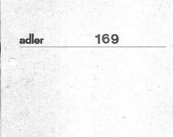 ADLER 169 Service Manual Nahmaschine DEUTSCH