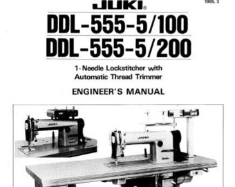 JUKI DDL-555 Sewing Machine Engineer Manual (PDF Download, 72 Pages, English)