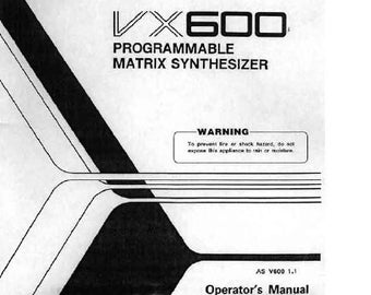 AKAI VX-600 Operators Manual Programmable Matrix Synthesizer