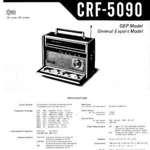 SONY CrF-5090 Service Manual Multiband Radio Receiver in English. MORE MANUALS @ themanualsservice dot com