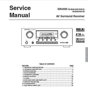 MARANTZ Sr4400 Service Manual Av Surround Receiver in English. MORE MANUALS @ themanualsservice dot com