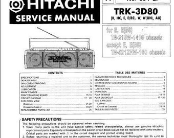 HITACHI TRK-3D80 Service Anleitung: High Performance Sound System (Englisch)