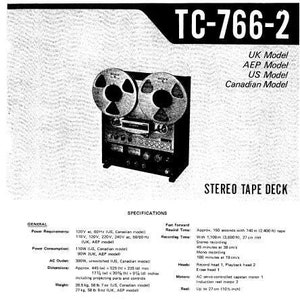 Manuale di servizio SONY Tc-766-2 Stereo Tape Deck in inglese. ALTRI MANUALI @ themanualsservice dot com