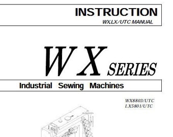 KANSAI WX Series Sewing Machine Instruction Manual (English)