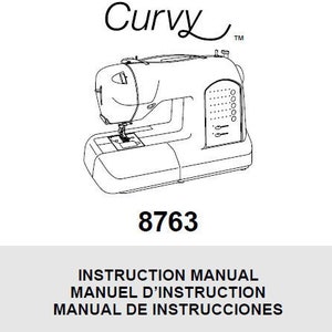 SINGER 8763 CURVY Instruction Manual Sewing Machine in English Francais et Espanol