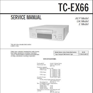 SONY Tc-EX66 Service Manual Stereo Cassette Deck in English. MORE MANUALS @ themanualsservice dot com