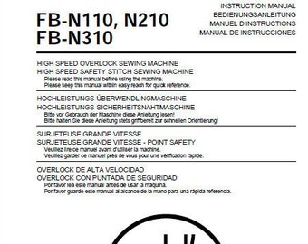 Brother Sewing Machine Instruction Manual FB-N110 FB-N210 FB-N310