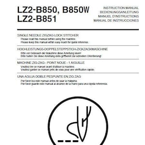 Brother LZ2-B850 Sewing Machine Instruction Manual: English, Deutsch, Francais, Espanol