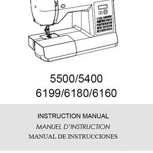SINGER 5400 5500 6160 6180 6199 Instruction Manual Sewing Machines in English Francais Espanol
