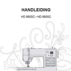 May include: A black and white illustration of a sewing machine with a digital display. The machine is labeled "Singer" and the model numbers "HD 6600C • HD 6605C" are listed above the illustration. The image is surrounded by a decorative border of stylized floral designs.