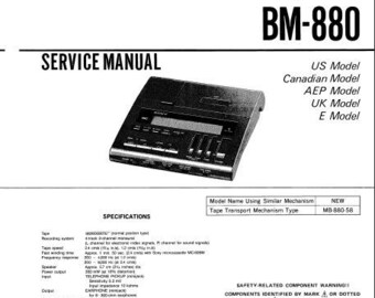 SONY Bm-880 Service Manual Dictator Transcriberin English. MORE MANUALS @ themanualsservice dot com
