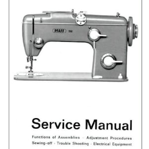 以下が含まれることがあります： Pfaff 260と360のミシン用の白黒のサービスマニュアル。表紙にはPfaff 250ミシンの写真が掲載されています。