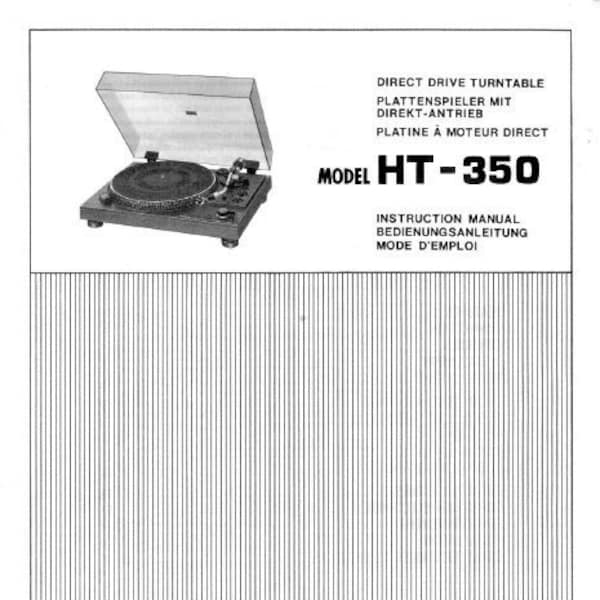 HITACHI HT-350 Instruction Manual Direct Drive Turntable in English Deutsch Et Francais