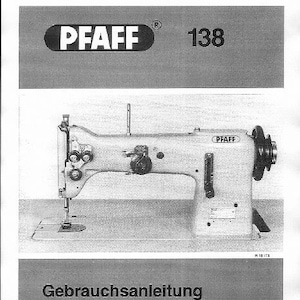 PFAFF 138 Sewing Machine Instruction Manual (PDF Download)