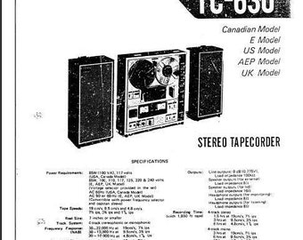 SONY TC-630 Reel to Reel Tonbandgerät Service Anleitung: 4-Spur Stereo (Englisch)