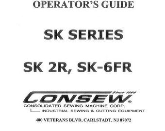 Consew SK-2R SK-6FR Nähmaschine Bedienungsanleitung (PDF Download)