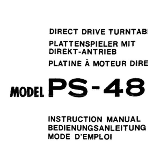 HITACHI PS-48 Instruction Manual Direct Drive Turntable in English Deutsch Und Francais