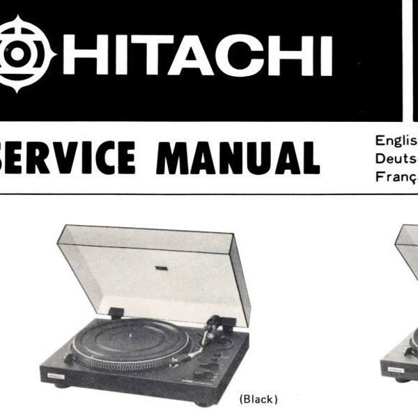 HITACHI PS-17 Service Manual Belt Drive Stereo Turntable in ENGLISH