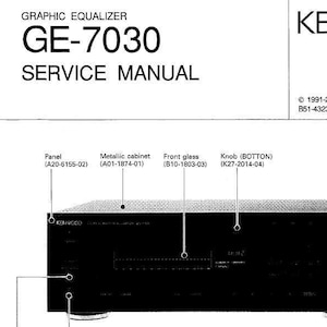 KENWOOD Ge-7030 Service Manual Graphic Equalizer in English. MORE MANUALS @ themanualsservice dot com