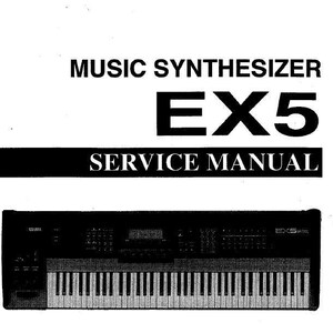 Puede incluir: Manual de servicio en blanco y negro para el sintetizador musical Casio EX5. La portada presenta una imagen en blanco y negro del teclado.