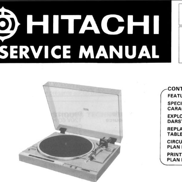 HITACHI HT-12 Service Manual Belt Drive Turntable