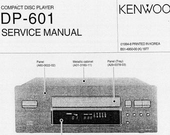 Manuale di servizio KENWOOD DP-601 Lettore CD in inglese