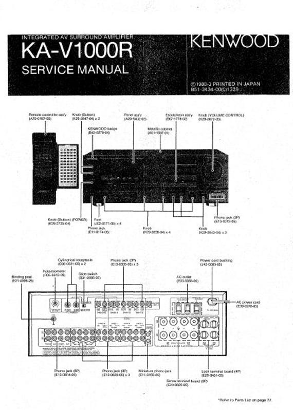 KENWOOD Ka-v1000r Service Manual Integrated Av Surround Amplifier