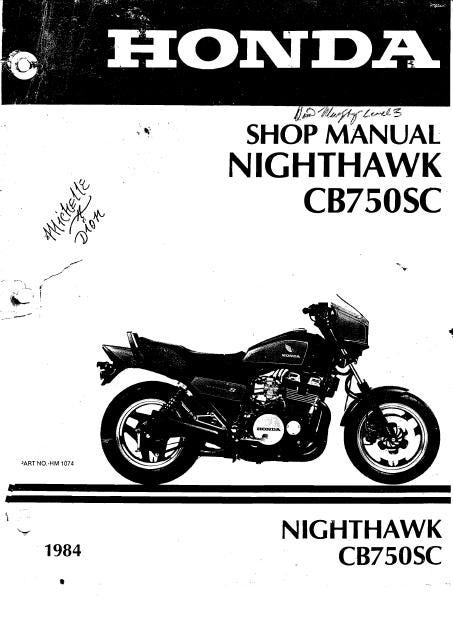ホンダ CB750SC ナイトホーク バイク整備マニュアル 335ページ 英語