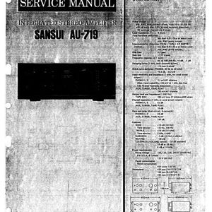 Sansui AU-719 Stereo Amplifier Service Manual: Schematics (PDF Download)