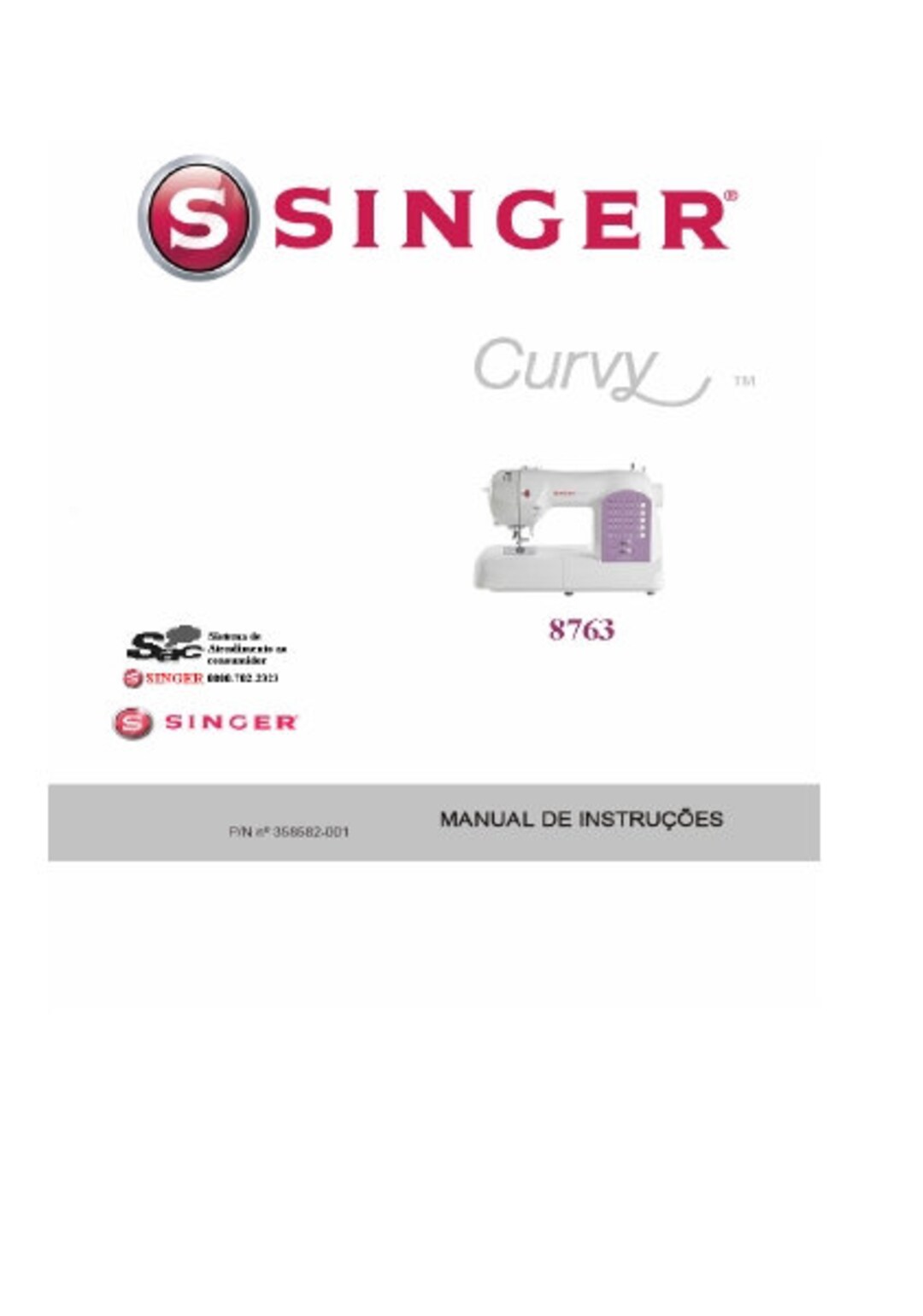 SINGER 8763 CURVY Manual De Instrucoes Maquina De Costura Etsy