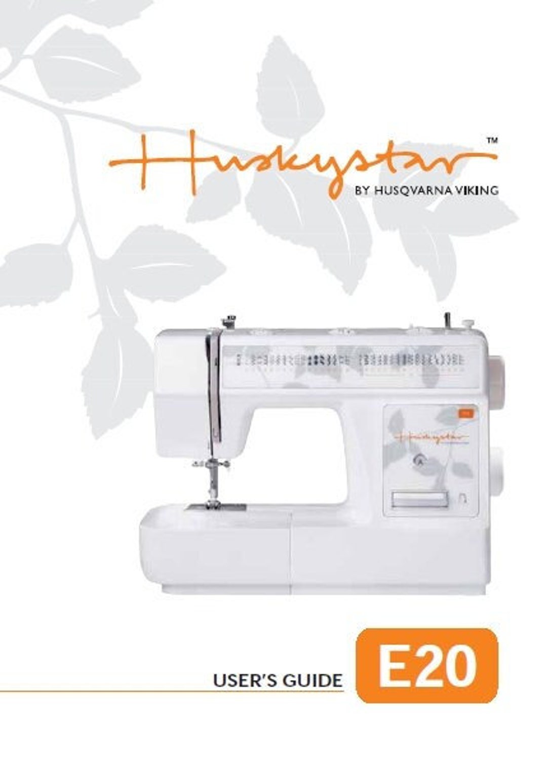 HUSQVARNA Viking Huskystar E20 Users Guide Sewing Machine in ENGLISH Etsy