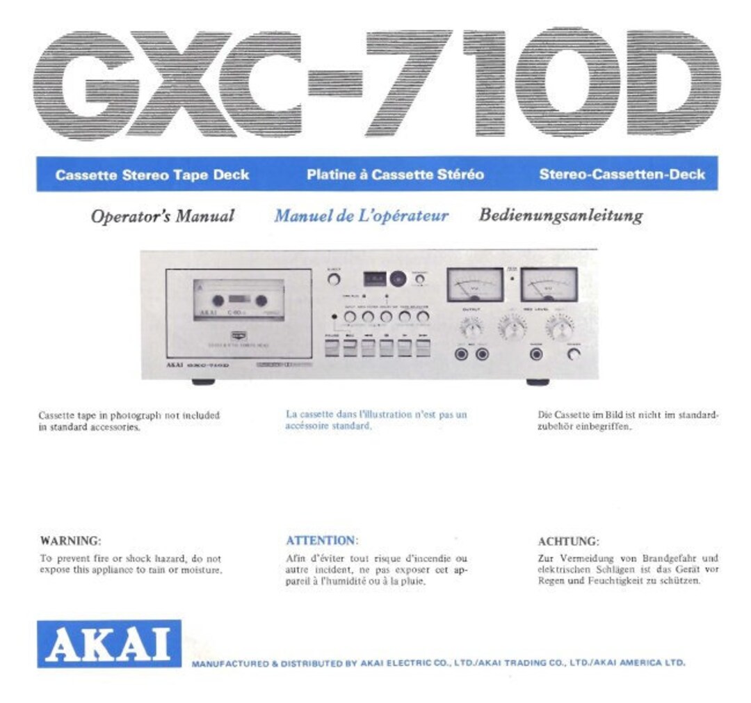 PLATINE CASSETTE AKAI GX-M10 Pour Pièces Lire Description EUR 29,00