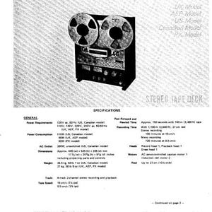 Manuale di servizio SONY Tc-765 Stereo Tape Deck in inglese. ALTRI MANUALI @ themanualsservice dot com