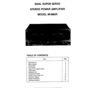 ONKYO M-5060R Stereo Amplifier Service Manual (PDF Download)