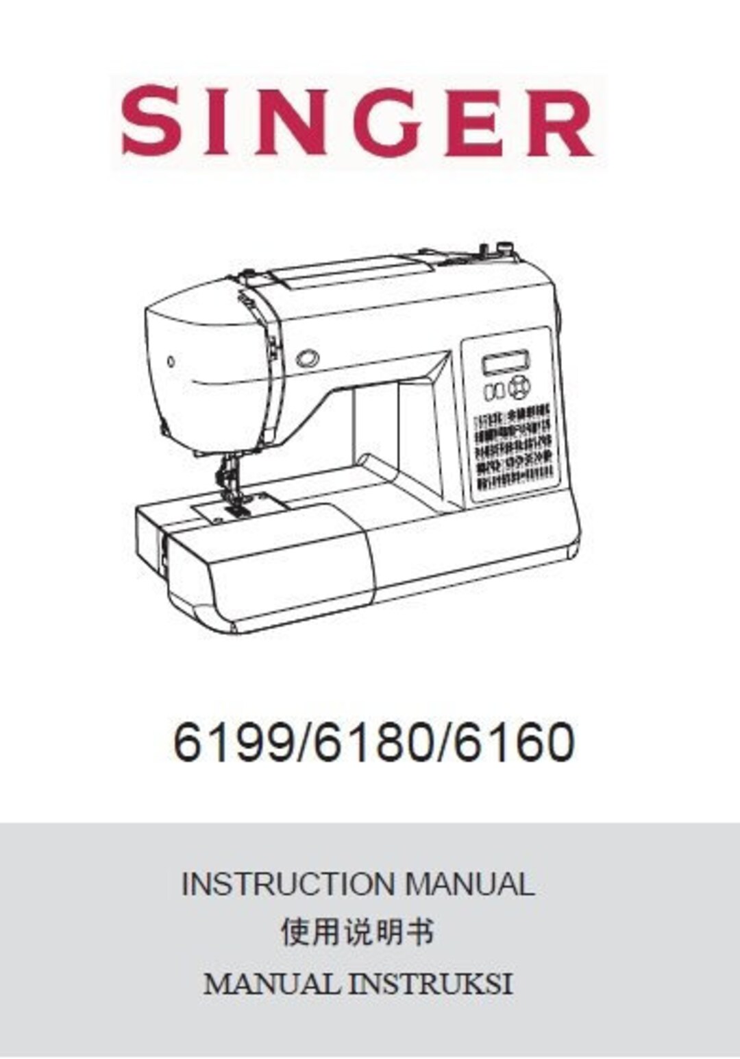 SINGER 6160 6180 6199 Instruction Manual/manual Instruksi Sewing
