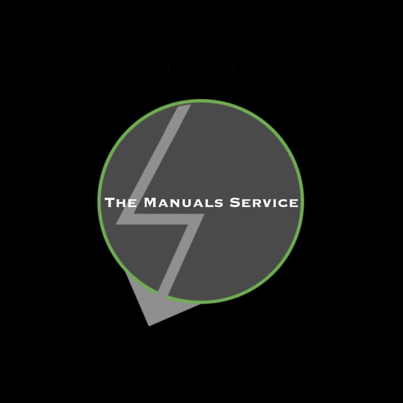 May include: A green circle with a gray lightning bolt inside. The text "THE MANUALS SERVICE" is written in white letters inside the circle.