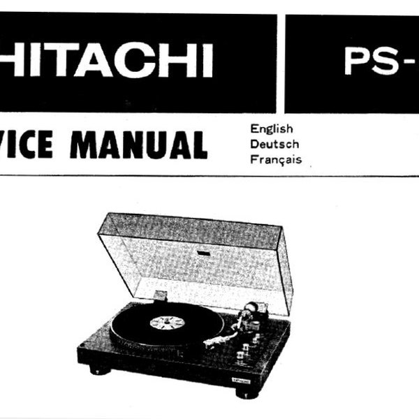 HITACHI PS-48 Service Manual Direct Drive Turntable in English Deutsch und Francais