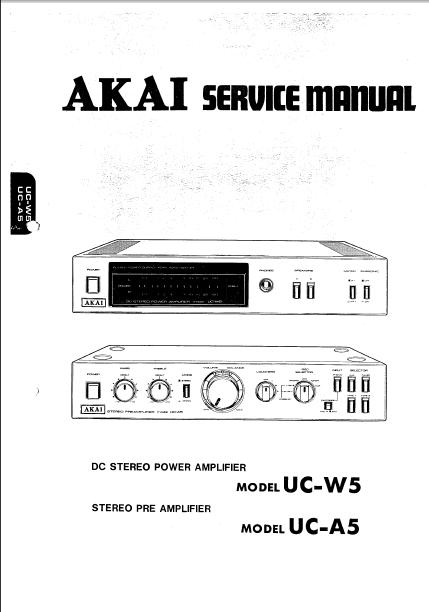 AKAI UC-W5 & UC-A5 Stereo Amplifier Service Manual - Etsy